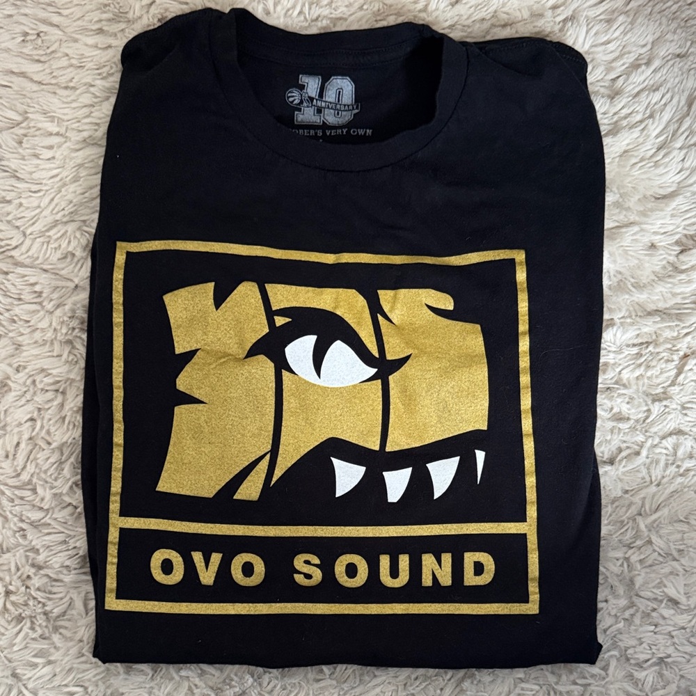 OVO Sound Raptors 10th Anniversary Black and Gold Graphic Tee